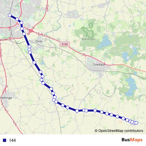 144 bus Line Map