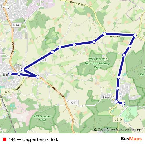 144 bus Line Map
