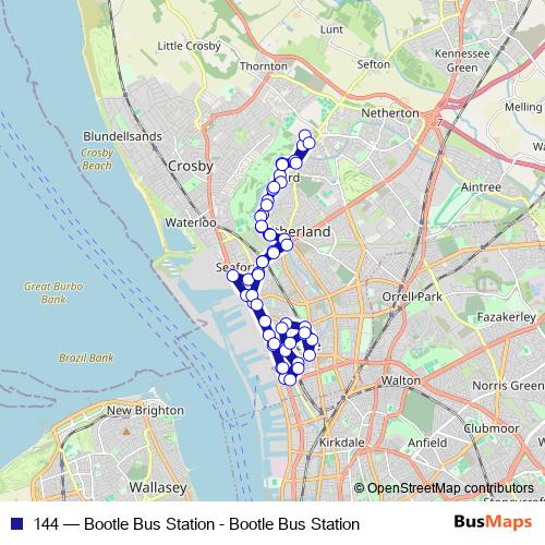 144 bus Line Map