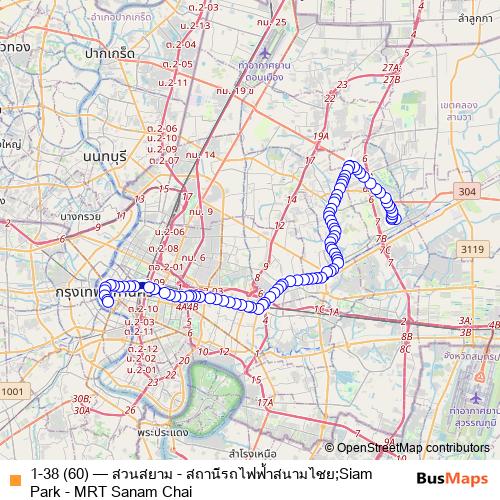 1-38 (60) bus Line Map