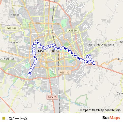 R27 bus Line Map