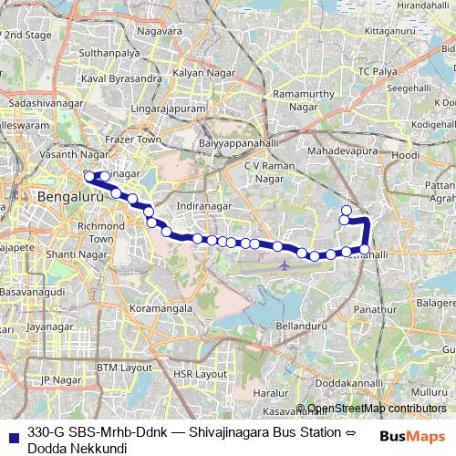 330-G SBS-Mrhb-Ddnk bus Line Map