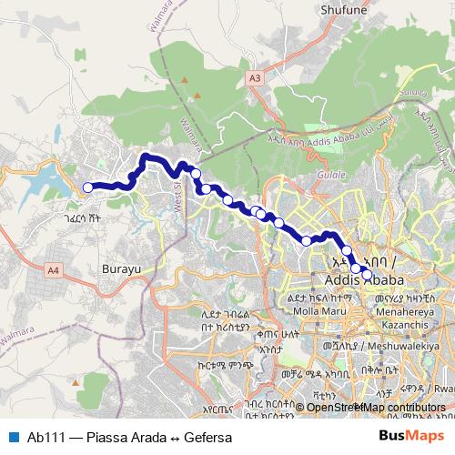 Ab111 bus Line Map