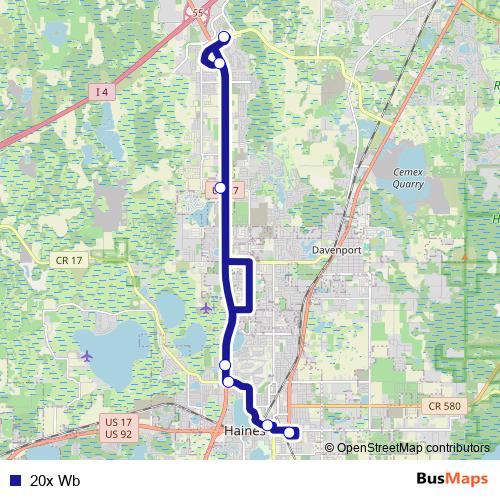 20x Wb bus Line Map