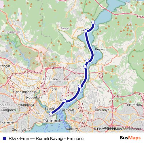 Rkvk-Emn ferry Line Map
