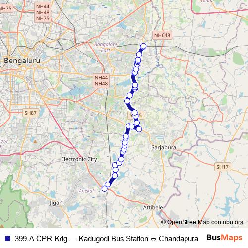 399-A CPR-Kdg bus Line Map
