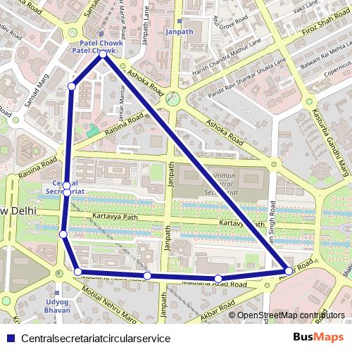 Centralsecretariatcircularservice bus Line Map