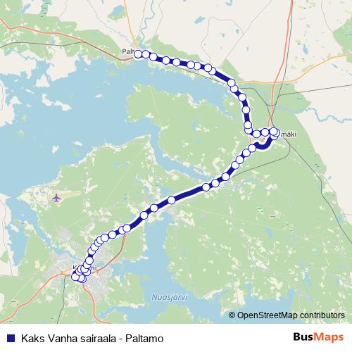 Kaks Vanha sairaala - Paltamo bus Line Map