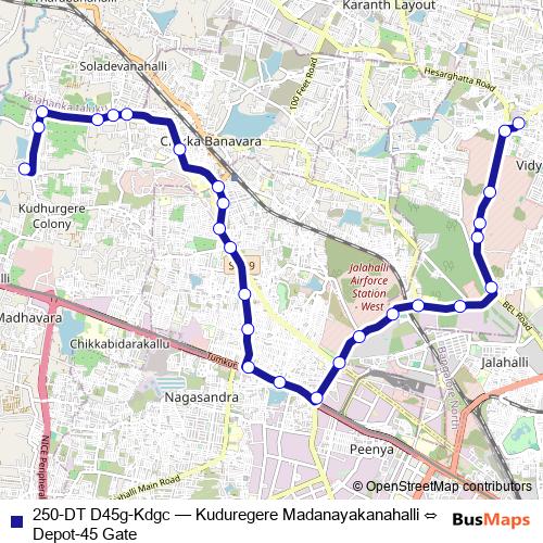 250-DT D45g-Kdgc bus Line Map