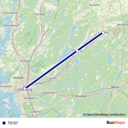 70157 bus Line Map