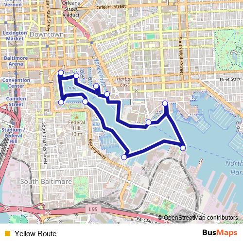 Yellow Route ferry Line Map