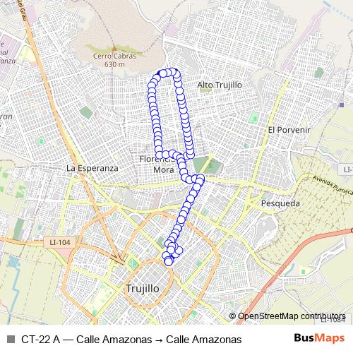 CT-22 A bus Line Map