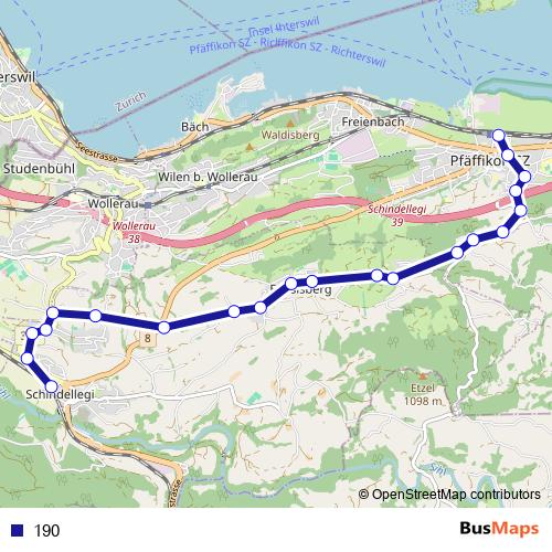 190 bus Line Map