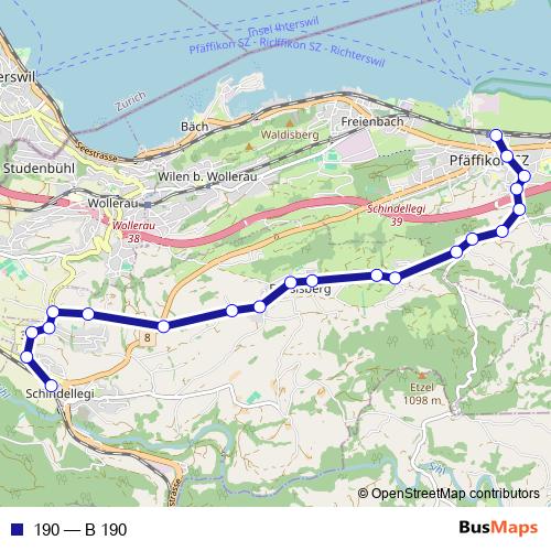 190 bus Line Map