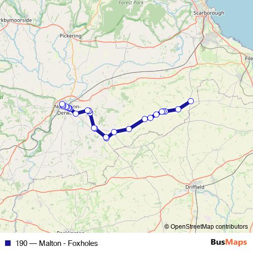 190 bus Line Map