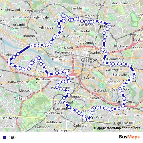190 bus Line Map