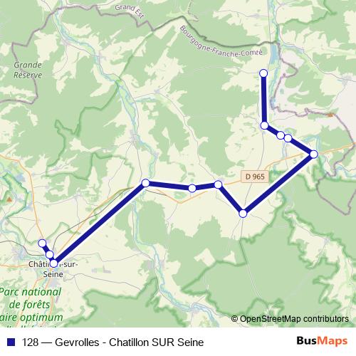 128 bus Line Map