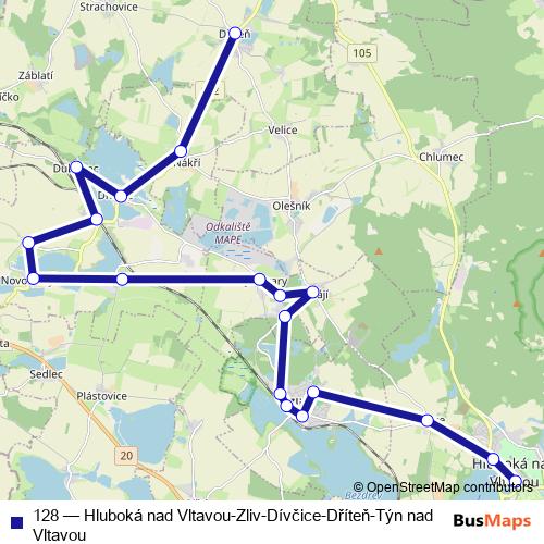 128 bus Line Map