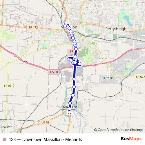 128 bus Line Map