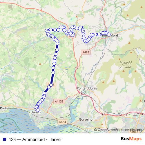 128 bus Line Map