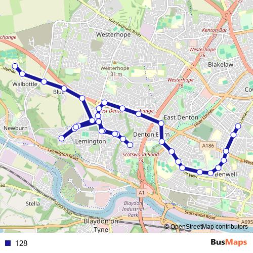 128 bus Line Map