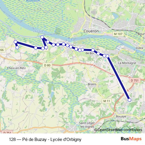 128 bus Line Map