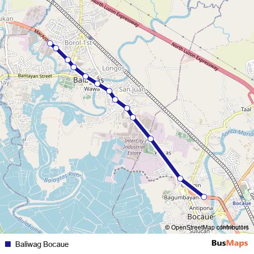 Baliwag Bocaue bus Line Map