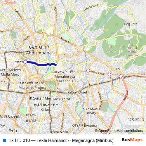 Tx LID 010 bus Line Map