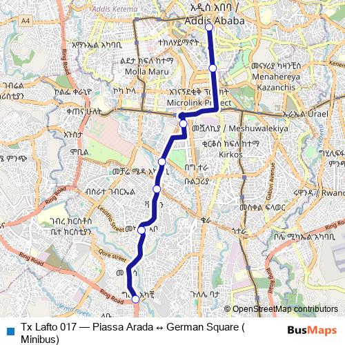 Tx Lafto 017 bus Line Map