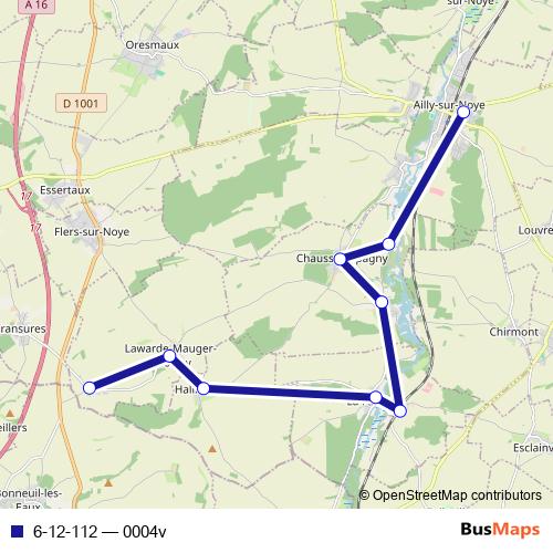 6-12-112 bus Line Map