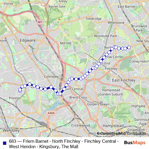 683 bus Line Map