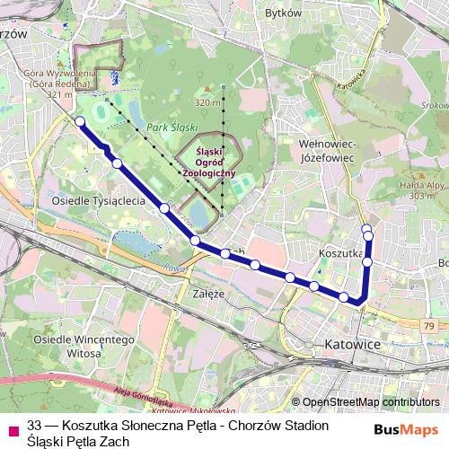 33 tram Line Map