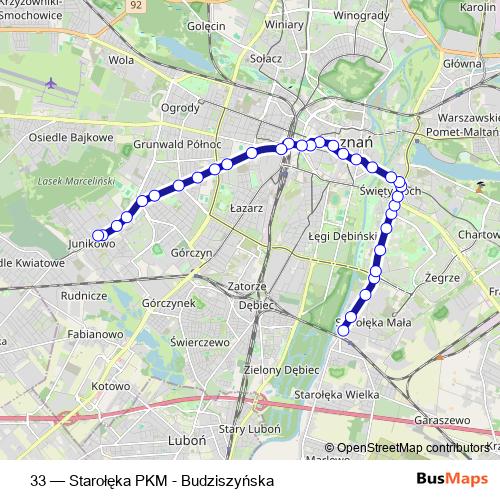 33 tram Line Map