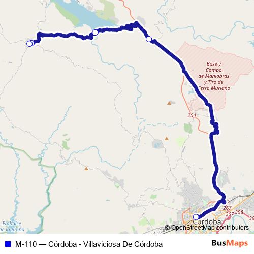 M-110 bus Line Map
