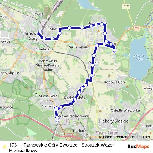 173 bus Line Map