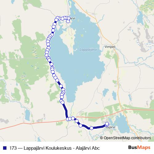 173 bus Line Map