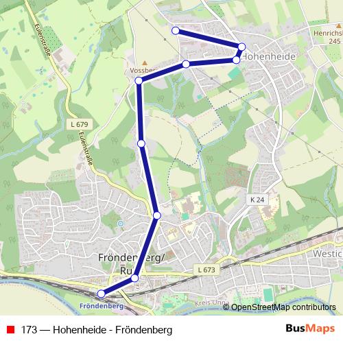173 bus Line Map