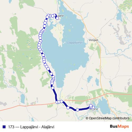 173 bus Line Map