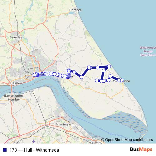 173 bus Line Map
