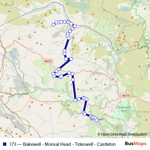 173 bus Line Map