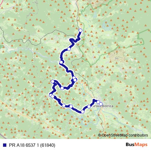 PR A18 6537 1 (61840) bus Line Map