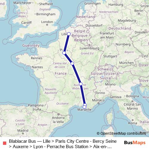 Blablacar Bus bus Line Map