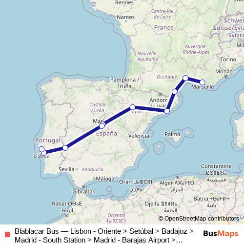 Blablacar Bus bus Line Map