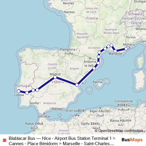 Blablacar Bus bus Line Map