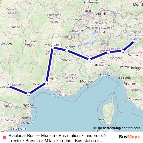Blablacar Bus bus Line Map