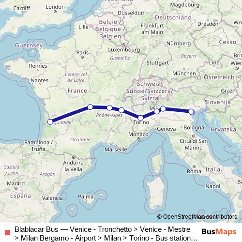 Blablacar Bus bus Line Map