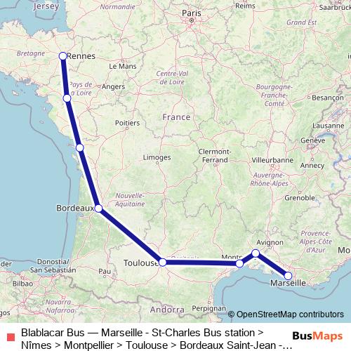 Blablacar Bus bus Line Map