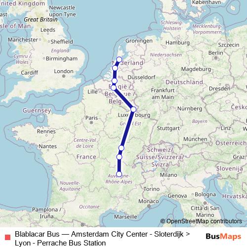 Blablacar Bus bus Line Map