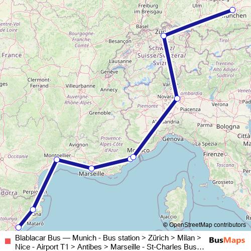 Blablacar Bus bus Line Map