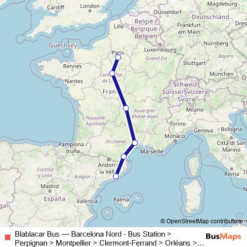 Blablacar Bus bus Line Map